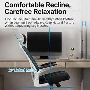 Silla de Escritorio Ejecutiva Moderna Giratoria, Ergonómica, Respaldo Alto, Tejido de Malla Transpirable, Ajustable, de Polipropileno, para Oficina, Trabajo, Hogar - Product Image 6