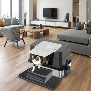 Hộp vệ sinh mèo di động cỡ XXXL siêu lớn có nắp đậy, khử mùi, bằng thép không gỉ - Product Image 1