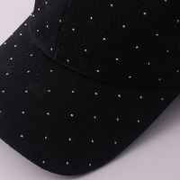 Casquette de baseball pour femme avec strass thermocollants et imprimé nœud, visière incurvée, accessoire de mode tendance, vente en gros