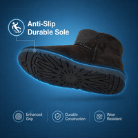 Bottes d'hiver pour homme personnalisables, en daim synthétique noir, antidérapantes, doublure en fourrure, bottines chaudes à la cheville, semelle en caoutchouc, fermeture éclair, bottes de neige