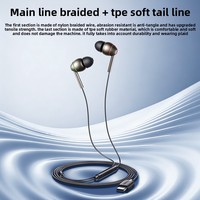 Écouteurs intra-auriculaires filaires Remax avec télécommande, microphone, connecteur Type-C, transducteur dynamique, cordon de 1,2 m, qualité sonore haute fidélité