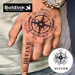 <span class=keywords><strong>Tatouage</strong></span> au stylo à encre Jagua, motif boussole nautique réaliste, personnalisé, résistant à l'eau, longue durée (2 semaines), encre à base de jus. - Product Image 3