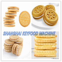 Ligne de production entièrement automatique de biscuits fourrés au chocolat avec mélangeur de pâte et four de cuisson en acier inoxydable 304, commande PLC