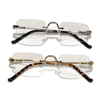 Nouvelles Lunettes Photochromiques Sans Monture YULI pour Femmes, Anti-Lumière Bleue, Légères, Tendance, Motif Floral Ondulé Punk, Fil Doré