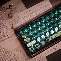 Ode to Spring Theme Keycaps PBT PC Transparent Dye-Sub Keycaps Cherry Profile for Mx Switch 61/64/104/108 Mechanical Keyboard
