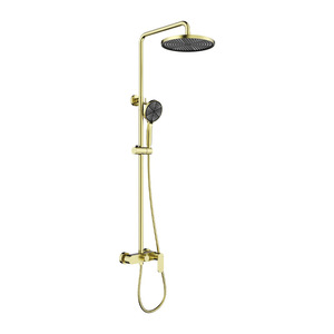 Jboyun Brushed Gold Shower Set All Copper Ceramic Valve Core Temperature Control Rain Shower Head - Product Image 5
