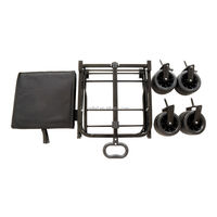 Chariot de camping pliable et portable en métal industriel pour plage et extérieur, avec quatre roues