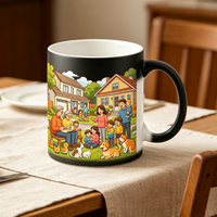 Vente en gros de tasses magiques à changement de couleur de 11 oz, tasses en céramique personnalisées imprimées par sublimation