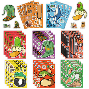 8 autocollants en PVC souple 'Shan Hai Jing' en forme <span class=keywords><strong>de</strong></span> figurines pour décoration intérieure - Product Image 1