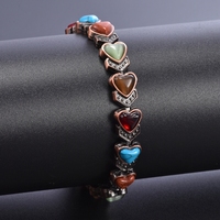 Bracelet magnétique en alliage de cuivre avec pierres cœur, turquoise, œil de tigre, jade, pierre d'or – Bijoux de santé pour hommes et femmes – Vente en gros, personnalisation OEM