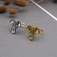 Bague élégante en laiton style Art Déco avec motif éléphant, bijoux bohèmes pour hommes et femmes, couleur or et argent, idée cadeau idéale