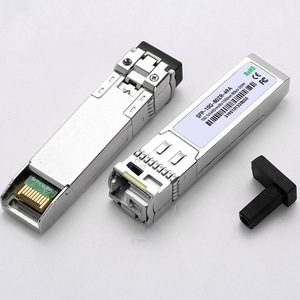 โมดูลตัวแยกไฟเบอร์ออปติกแบบออปติคอลเน็ตเวิร์กอุตสาหกรรม 10G SFP+ BIDI 3.3V 2W 80KM 10Gbps โมดูลรับส่งสัญญาณออปติคอล SFP - Product Image 1