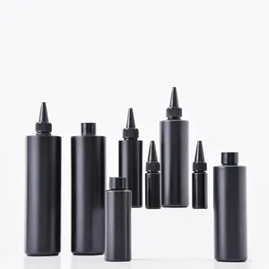 Black 30 50 60 100 120 150 200 250 300 500 600 750 ml HDPE Squeeze Bottle With Twist Cap For Applicator Glue Pigment