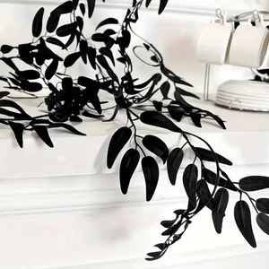 Guirlande artificielle de feuilles de saule noir 2M, décoration murale intérieure pour mariage, plante en plastique haute simulation - Product Image 3
