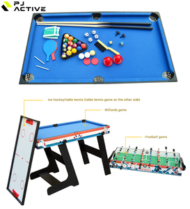 PINJIAN 4-in-1マルチスポーツ折りたたみテーブル子供用ビリヤードホッケーピンポンサッカーPVCポケット付き - Product Image 3