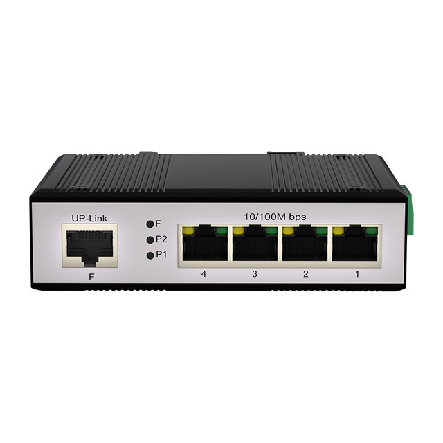 Industrial 5 Port 10/100Mbps POE Switch Unmanaged DIN Rail 48-57V 35mm IP40 4KV Lightning Protection for CCTV IP Camera