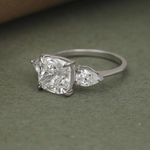Fully Diamond Moissanite Classic VVS Moissanite IGI Certified Sterling Silver Round Cut Engagement Ring for Women - Product Image 3