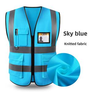 Chaleco de Seguridad Reflectante Personalizado para <span class=keywords><strong>Hombre</strong></span>, de Alta Visibilidad, Negro, Amarillo y Naranja, con Logotipo y Bolsillos - Product Image 3