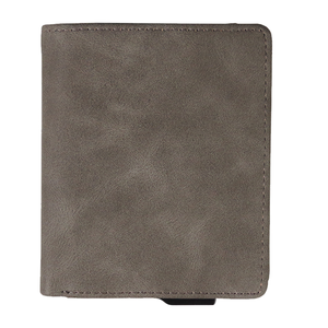 Aluminum <b>RFID</b> <b>blocking</b> <b>wallet</b> Men's short leather card holder Minimalist fold closure <b>wallet</b> Front pocket <b>wallet</b> - Product Image 3