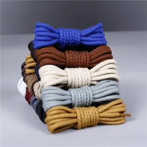 New Design Colored Round Twisted Shoe Laces Solid Sport Shoelaces