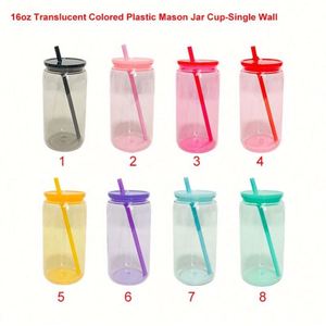 Gobelets réutilisables en PC de qualité alimentaire de 16 oz, type Mason Jar, pour smoothies, avec pailles, logo personnalisé pour le camping et les fêtes - Product Image 4