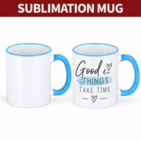 Tasses à café en céramique personnalisées les plus populaires de 11 oz, vierges pour sublimation, avec rebord et anse colorés