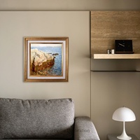 Peintures et décorations murales de paysages européens et de fleurs, art mural vintage à l'huile, articles de décoration intérieure en bois, toile de luxe