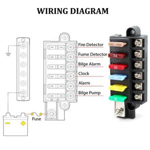 Boîtier de fusibles universel DC 12V DC32V pour voiture marine étanche 6 voies compact lame thermique - Product Image 5