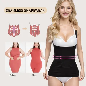 S-SHAPER Shapewear Tank Tops Tummy kiểm soát liền mạch giảm béo cơ thể Shaper nén cami Shaper vest