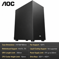 AOC Wholesale M-ATX ITX Full Tower PC Case Compact Desktop Cabinet with Fan in Stock OEM/ODM Supported Black Case