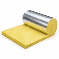 Couverture en laine de verre ignifuge et écologique résistante à la chaleur industrielle, renforcée avec feuille d'aluminium, en rouleau isolant