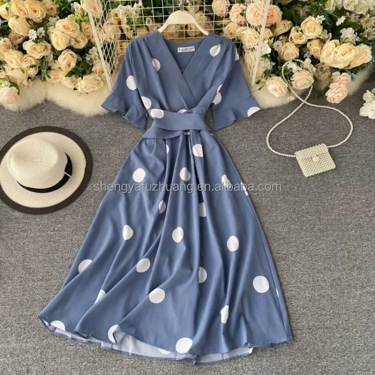 Seduno Custom Summer 2022 new style fashion Elegant Flower v neck Women dress midi Floral Dresses