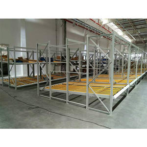 מפעל סיטונאי פלדה מתכווננת מחסן אחסון זרימת מדף הזזה שוטף סוג מערכת מדף שוטף - Product Image 2