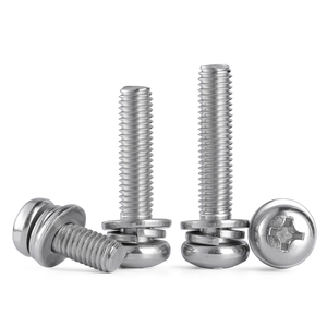304 Stainless Steel Combination <b>Screws</b> Pan Head Phillips Cross Slotted Round Washer Bolts M1.6 <b>M2</b> M3 M4 M5 - Product Image 3
