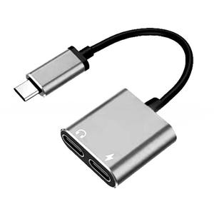 Абсолютно новый USB-C адаптер 3-в-1 с двумя портами, аудиоразветвителем и быстрой зарядкой PD для iPhone 15, S24 и других устройств, из алюминиевого сплава - Product Image 3