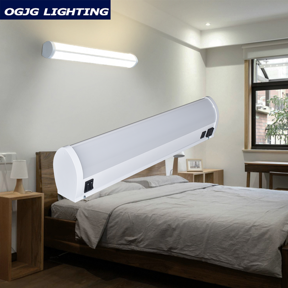 Aluminum up Down LED Lighting Fixture Hospital Bedside Lights IP44 Rated Dimmable Tube Light