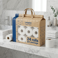 Papier toilette Langqiao 1 à 4 plis, conception personnalisée, rouleau de papier hygiénique pour centre de loisirs, fourni par une usine fiable pour les soins de la peau