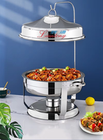 Wirtschaftliche Edelstahl-Chafing Dish mit Großer Kapazität, Hängendem Kupferdeckel, Moderner Buffet-Wärmer für Hotels und Gastronomie