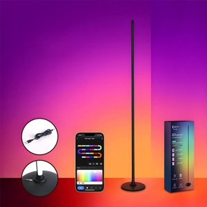 Modern Remote Control RGB Corner LED Aluminum PVC Floor Lamp Smart Home <b>Indoor</b> Use Ambient <b>Light</b> with APP Control - Product Image 4