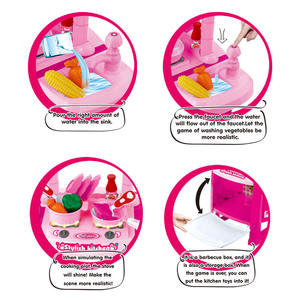 Jeu de cuisine interactif parent-enfant, jeu de rôle éducatif précoce pour enfants, ensemble de jouets de cuisine avec lumières et sons - Product Image 3