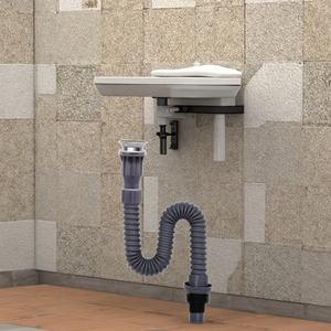 Großhandel Fabrik preis Sanitär Geruchs neutrale Badezimmer Küche Waschbecken Wasser lange Spüle Abfluss mit ausziehbaren Abfall rohr - Product Image 1