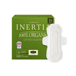 Tampons en coton biologique INERTIA 100%-La perfection-Absorption régulière (12 comptes) Tampon biologique doux certifié Dermatest - Product Image 1