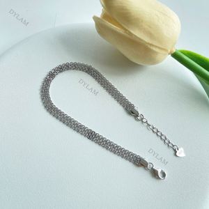 Dylam 925 Sterling Silver Italian 5mm Mesh Link Chain <b>Bracelet</b> for Women Made in Italy Sterling Silver <b>Byzantine</b> <b>Bracelet</b> - Product Image 3