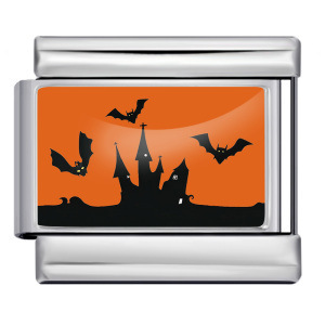 Breloques modulaires italiennes en acier inoxydable pour la fabrication de bracelets, série Halloween, forme rectangulaire, DIY - Product Image 4