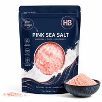 Sachet d'emballage de sel rose de mer de qualité supérieure avec logo personnalisé, pochette verticale refermable pour marque de sel naturel