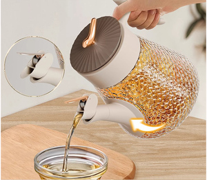 Distributeur d'huile en verre Wishome 800 ml avec couvercle à bec d'oiseau, bouteille d'huile de cuisson anti-fuite à ouverture automatique <span class=keywords><strong>pour</strong></span> la cuisine, stockage de sauce soja et de vinaigre - Product Image 3