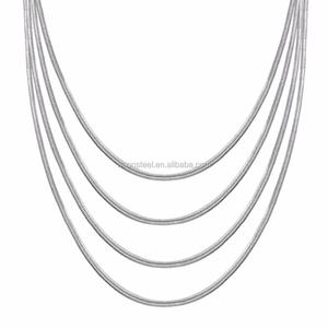 Chaîne de corps en acier inoxydable, collier plaqué or, chaînes de 2 mm de large, longueur 18-24 pouces, chaînes maille forçatée - Product Image 5