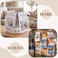 Présentoir rotatif en acrylique pour brochures et magazines, support de bureau pour prospectus, idéal pour les bureaux, les comptoirs d'accueil et les magasins