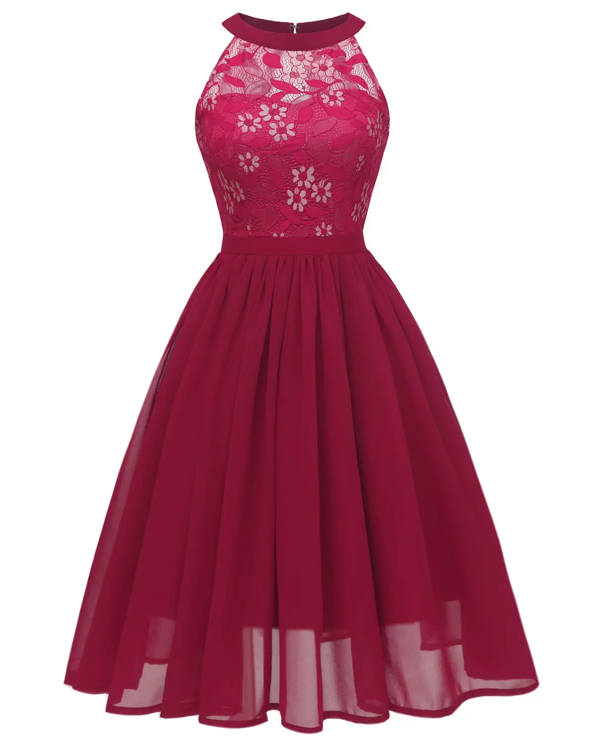 LD2107# Formal Elegant Classic Slim Chiffon Evening Dress Princess Lace Dress With Big Swing Skirt
