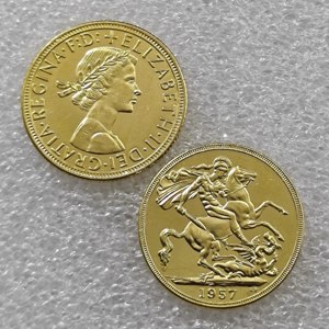 Monedas Conmemorativas de Estilo Antiguo del Reino Unido de 1957, 1959, 1 Soporte de Libras - Elizabeth <span class=keywords><strong>II</strong></span>, Regalos, Decoración del Hogar - Product Image 1